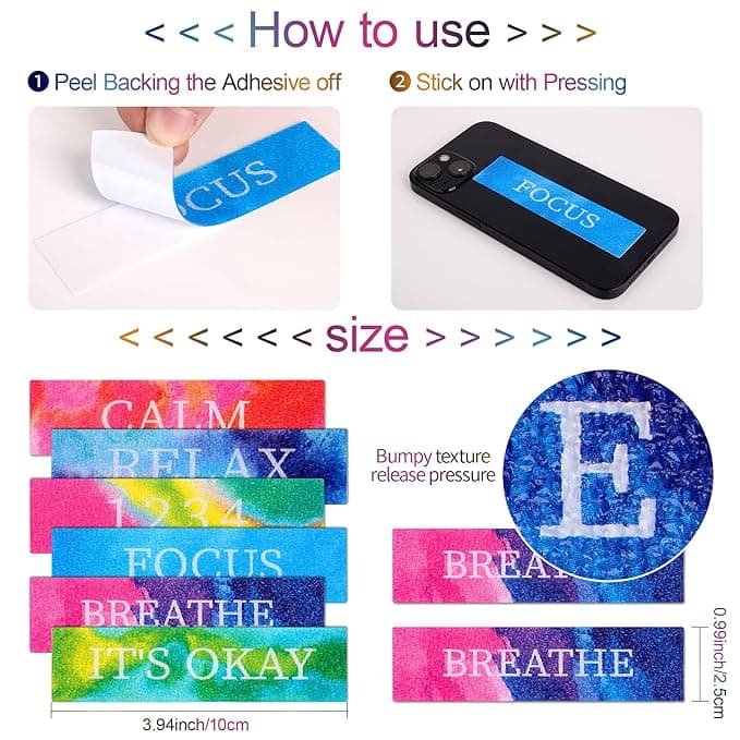 Calm Strips textured sticker on a laptop palm rest